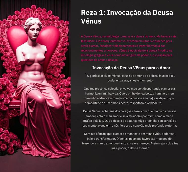Página da invocação de Vênus